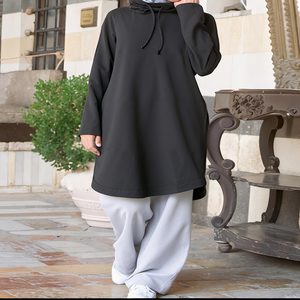 Conjunto de Sudadera Informal Musulmana de Otoño para Mujer, Algodón, Transpirable, Precio Unitario al por Mayor - Product Image 3