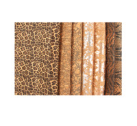 INFOCORK 45x30cm Cuir PU en liège imprimé léopard - Personnalisable, support T/C remplaçable, Portugal |   Pour chaussures/sacs/bricolage