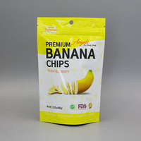 Op Maat Bedrukte Plastic Bananenchips Verpakkingszakken Heat Seal Stand-Up Zakjes Snackzakje Snackvoedselzakken