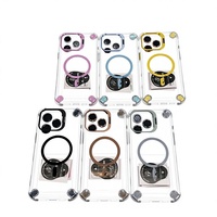 Film de protection d'objectif transparent magnétique antichute à quatre coins, pressé à chaud en 3D, pour coque de téléphone portable 17 Pro Max/15