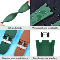 Bracelet de remplacement étanche OEM ODM en fluoroélastomère FKM de qualité supérieure, résistant à la chaleur, pour montre connectée et bracelet de montre de sport