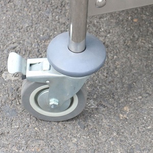 Chariot de cuisine Chariot double couche Chariot de service alimentaire en acier inoxydable avec roues Chariot de nourriture Chariots de nettoyage - Product Image 3