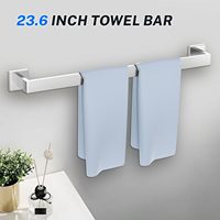 Ensemble de quincaillerie de salle de bain moderne en acier inoxydable brossé nickelé Homedec HD-101417, 4 pièces, barre porte-serviettes murale, porte-papier toilette
