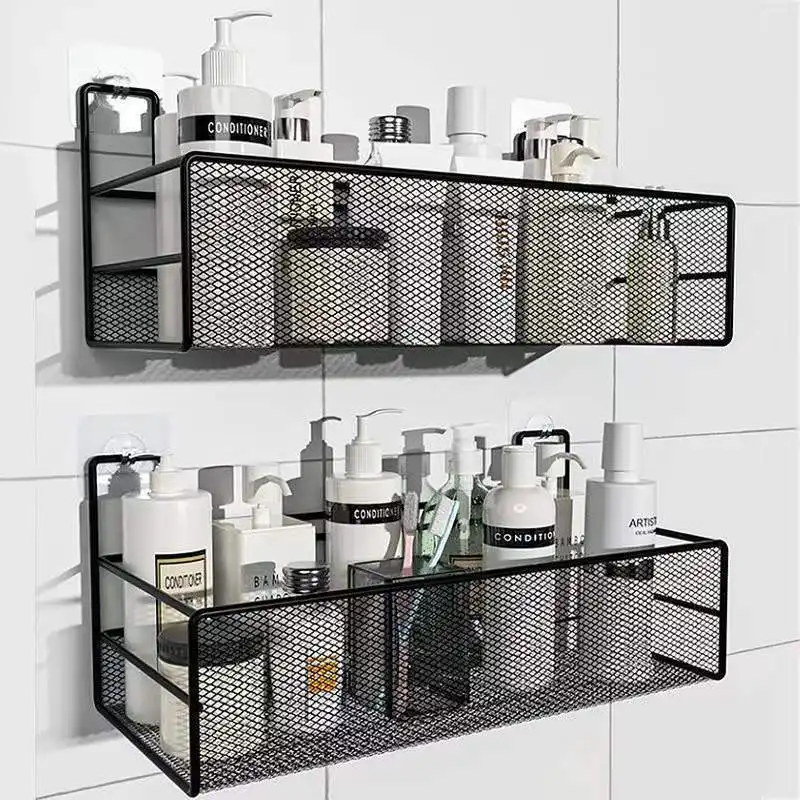 Corner Storage Basket Rack Organizer Dusche Caddy Wandre gal Selbst klebend Kein Bohren Eisen Badezimmer regale