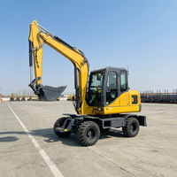 Mini-excavatrice sur roues 5,9T 0,21m³ XE60WD pour projets de construction routière