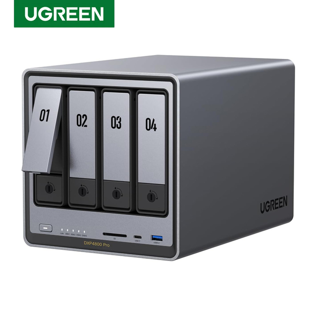 UGREEN NAS DXP4800 Pro 4-Bay Desktop NAS Intel i3-1315U 6-Core CPU 8GB DDR5 RAM 2.5GbE M.2 NVMe 4K HDMI Network Attached Storage