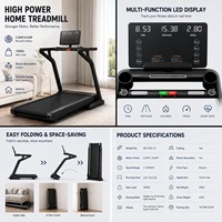 Caminadora Plegable que Ahorra Espacio ZB-HTD-16 para Gimnasio en Casa, Almacenamiento Debajo del Sofá, Máquina Eléctrica para Caminar y Correr, Carga Máxima de 150 kg