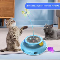 Paquete de Juguetes para Gatos Petop 3 en 1, Juguete Automático Recargable por USB con Pluma de Mariposa que se Mueve al Activarse
