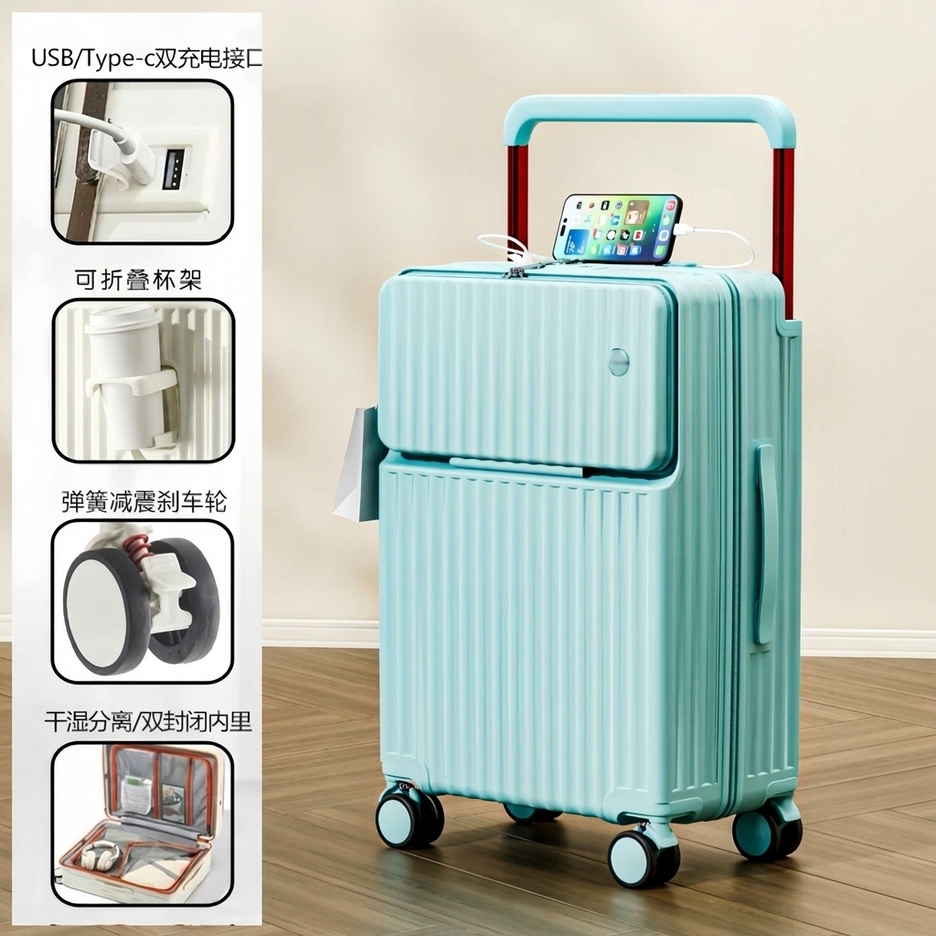 Bleu menthe [Ouverture frontale + Multifonctionnel]
