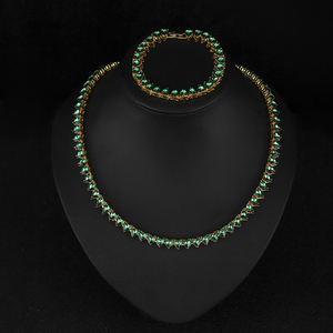 Chaîne de tennis hip-hop 5 mm verte, chaîne de tennis <span class=keywords><strong>en</strong></span> alliage à rangée unique, collier pour hommes et femmes, bijoux polyvalents, cadeau - Product Image 3