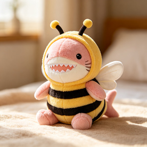 ตุ๊กตา<span class=keywords><strong>ฉลาม</strong></span>น่ารักแต่งตัวเป็นผึ้งหลากสี ของเล่นตุ๊กตาสัตว์สำหรับเด็ก เป็นของขวัญ - Product Image 2