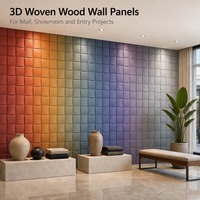 Panneau mural en bois tissé 3D, texture bois massif, imperméable, revêtement intérieur pour fond de télévision, salon, hôtel, couleur personnalisée