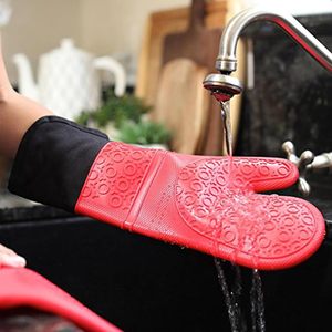 Guantes de Horno Antideslizantes, Guantes de Cocina de Silicona con Forro de Algodón para Hornear, Cocinar y Asar a la Parrilla - Product Image 3