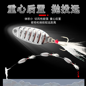 Leurre de pêche Pingzhen Spinner en laiton doré 098 pour eau douce, matériel de pêche - Product Image 5