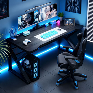 Set Scrivania e Sedia da Gaming Regolabile in Altezza, Scrivania per Computer in Legno con Design Ergonomico per Casa, Ufficio, Studio, Arredamento per Gamer - Product Image 6