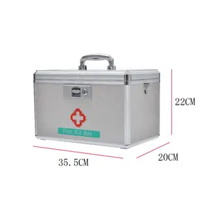 China made Medical Storage Box Aluminum Portable First Aids Empty Carry Box Case with tray and bags