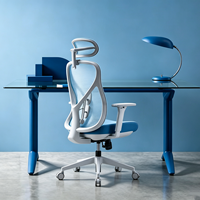 Chaise de bureau ergonomique moderne en maille avec double soutien lombaire, accoudoirs réglables en hauteur pour la maison et le bureau