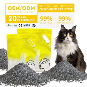 Litière pour chat en bentonite naturelle, faible teneur en poussière, agglomération rapide, absorbante, vente en gros OEM ODM, échantillons gratuits - Product Image 1