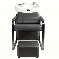 Chaise de lavage moderne en métal pour salons de coiffure, salons de barbier, salons et salles de bain - Réglable, durable, facile à nettoyer