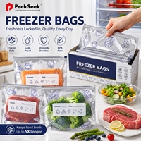 Sac de congélation refermable en aluminium, grande capacité, réutilisable, pour conserver la fraîcheur des aliments, viande, fruits, légumes