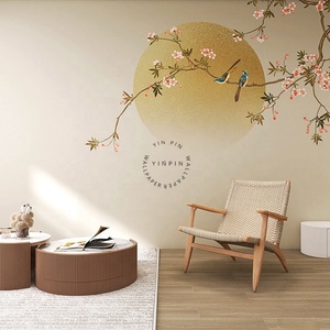 Phong cách cổ xưa hoa và chim mới phong cách Trung Quốc TV nền tường giấy phòng khách phòng ngủ bức tranh tường - Product Image 2