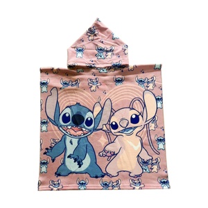 Serviette de bain à capuche imprimée animaux de dessin animé pour enfants, <span class=keywords><strong>poncho</strong></span> d'été pour la plage et la natation, serviette de change pour enfants - Product Image 5