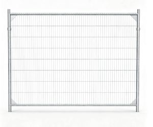 Barrière de sécurité métallique portable pour extérieur, clôture mobile de chantier <span class=keywords><strong>avec</strong></span> pinces stables pour la construction et les événements, barricade temporaire - Product Image 1