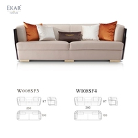 EKAR MÖBEL Leder-Holz Komfort-Sofagarnitur Schlafsofa Wohnzimmer-Sofa