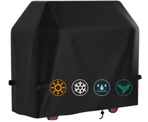 Penutup kain Oxford 210 tahan debu tahan air untuk furnitur luar ruangan kursi poliester PVC kain hitam untuk pemanggang BBQ teras taman - Product Image 2