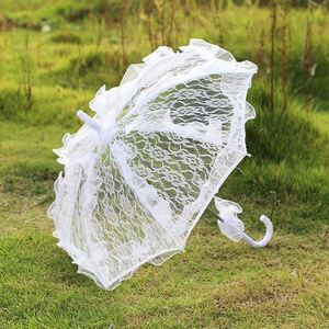Colorful <b>Lace</b> Lightweight Elegant Bridal Wedding Photography Dance Party Decoration Hook Handle Parasol Umbrella - Product Image 3