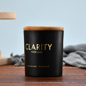 Venta al por mayor de fábrica, 8oz, 10oz, tarro de vela de Vidrio colorido súper esmerilado con tapa de madera para hacer velas - Product Image 5