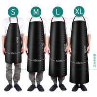 Apron Kulit Anti Air Anti Minyak untuk Pria, Pelindung Kerja, Tahan Aus, Apron Kerja Kulit Panjang PVC