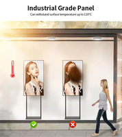 Affichages numériques pour vitrines de magasins à haute luminosité, intérieur, 43 pouces, Android 4K, 2500 nits, sur pied