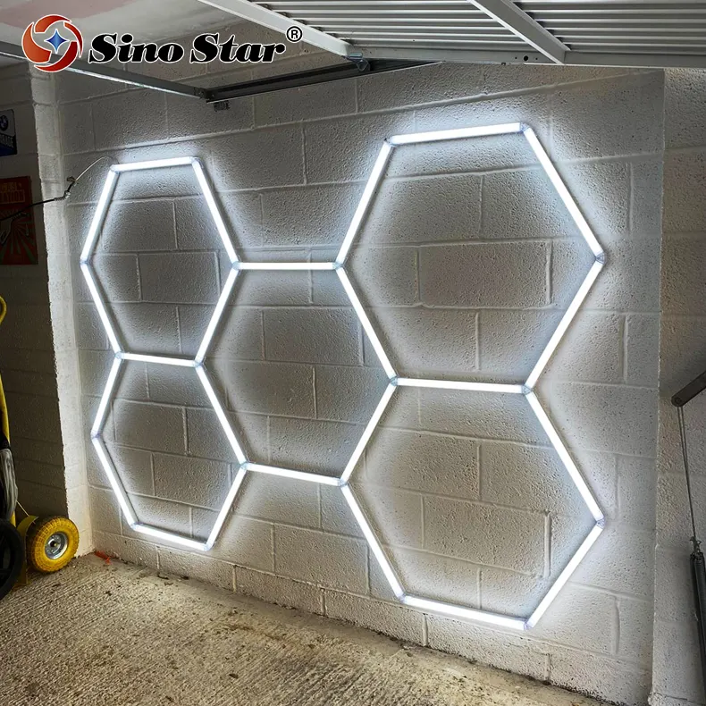 SLMC03 3.0M*2.1M (9.84ft *6.89ft) car detailing shop car wash shop export to Indonesia hexagon led panel light