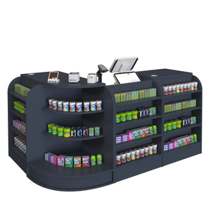 Mostrador de Caja Combinado para Tienda de Conveniencia o Supermercado, Mueble de Madera para Exhibición y Almacenamiento de Cigarrillos y Vino - Product Image 2