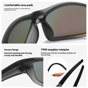 2025 Trendy Rectangle TR 90 Gafas <span class=keywords><strong>de</strong></span> sol polarizadas flexibles Deportes al aire libre Pesca AR Mirror Sunlens para adultos Mujeres Hombres - Product Image 2