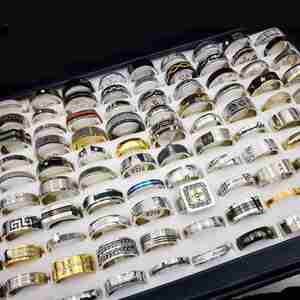 Fashion Hot Sale <b>Cheap</b> Price Wholesale 100 Mix-and-Match <b>Ring</b> Jewelry for Women and Men Stainless Steel <b>Rings</b> - Product Image 5