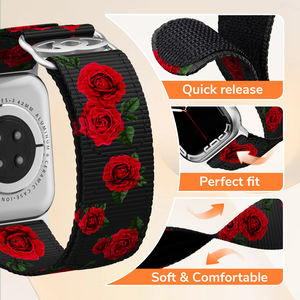 Eraysun <span class=keywords><strong>Bracelet</strong></span> de montre en nylon 42/44/45/49mm <span class=keywords><strong>Bracelet</strong></span> en tissu I Watch Series 8/9/10 Ultra 2 Sport doux et respirant pour Apple Watch Band - Product Image 6