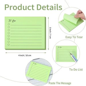 3 "x 4" 50 tờ ghi chú dán, để làm danh sách notepad, ghi chú Dán Vuông cho văn phòng, cuộc họp, trường học, nhà - Product Image 2