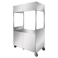 Camion de nourriture pliable électrique à quatre roues en acier inoxydable pour café, jus, hot-dogs - Chariot tricycle multifonction