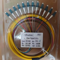 Precio de fábrica Paquete de fibra óptica 12 Fibra 12 piezas Fibra Pigtail LSZH 0,9mm SM 1,5 m FTTH G652D Fibra Optica Pigtails