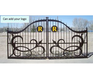 Puerta Principal de Hierro Forjado de Doble Entrada de 16 Pies de Estilo Europeo con Diseños de Ciervos - Product Image 2