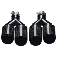 Embout d'échappement universel en fibre de carbone forgée SS304 avec logo AK, compatible avec les systèmes d'échappement DEX, embout de silencieux quadruple, buse de système d'échappement, performance sportive