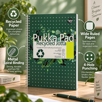 Cahiers en papier recyclé écologiques avec reliure spirale double fil |   Logo et couleur personnalisés |   Option Coffret Cadeau |   Utilisation scolaire/de bureau