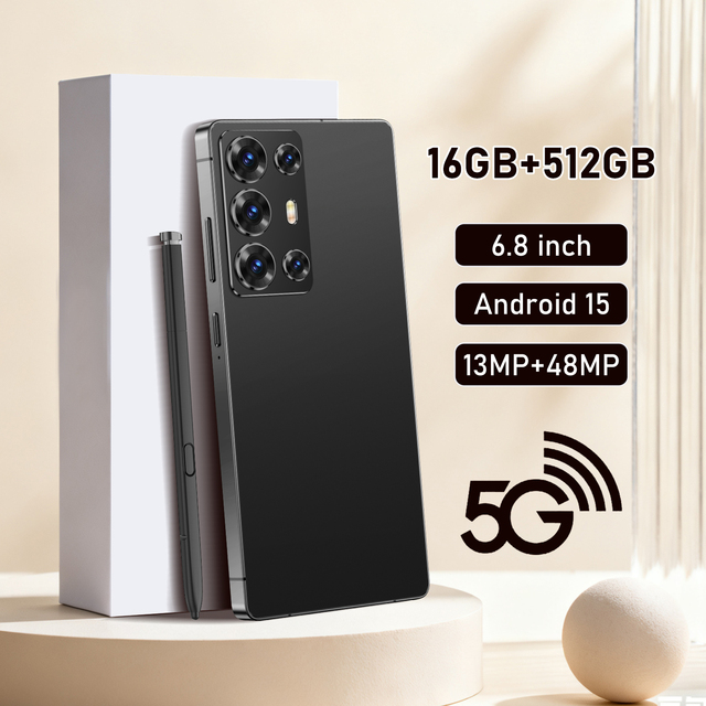 2026 S6 6.8" 16+512GB 8000mAh 5G Android Smartphone 8-Core Unlocked Dual SIM Face ID HD Camera