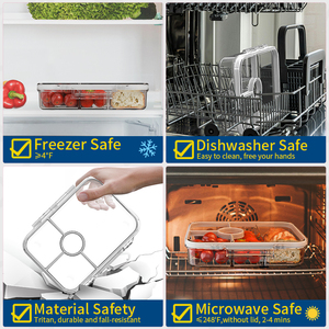 Aohea BPA miễn phí lò vi sóng an toàn máy rửa chén Silicone rò rỉ bằng chứng Bento Hộp Ăn Trưa cho trẻ em ăn trưa hộp Set - Product Image 4