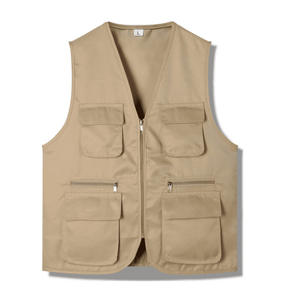 Young Reporterカスタムロゴプリント反射安全ベストマルチフラップポケットパンツサマーキャンプボランティア作業用ジッパー - Product Image 1