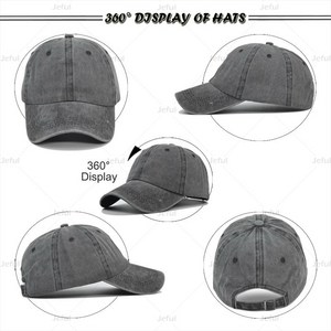 Casquettes de baseball vintage non structurées en coton lavé vieilli pour enfants, avec logo brodé personnalisé, vente en gros JFB3 - Product Image 4
