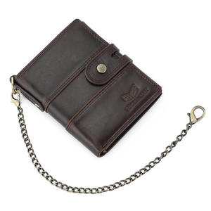 AndoBag Cartera Corta de Cuero Genuino para Hombre, Monedero Vintage, Tarjetero Pequeño, Mini Cartera con Cadena para Hombre - Product Image 6