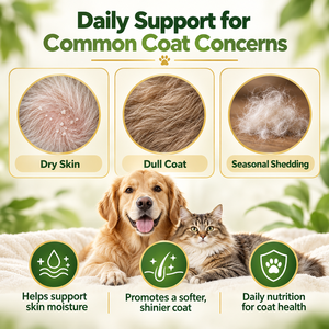 Poudre Premium pour la Peau et le Pelage des Animaux Prête à l'Expédition pour Chiens et Chats, Formule Saine à la Graine de Lin, Biotine et Vitamine <span class=keywords><strong>E</strong></span> pour un Pelage Sain, Vente en Gros 300g - Product Image 5